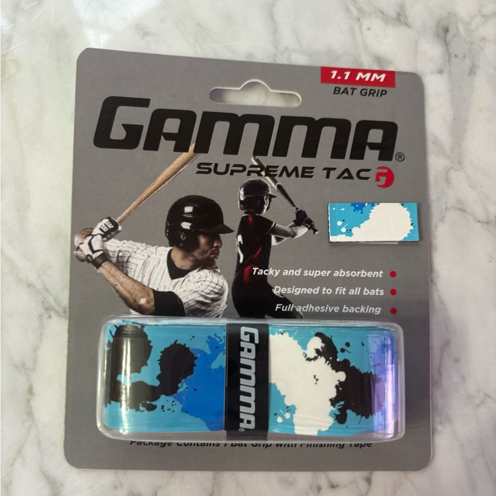 Gamma Supreme Tac Bat Grip - Black and Blue camouflage 1.1 mm